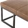 Zarro Modern Classic Brown Leather Cushion Gunmetal Iron Frame Bench