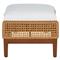 Peninsula Coastal Beach Brown Woven Wicker Outdoor Ottoman