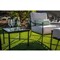 Aurore French Country Glass Top Black Metal Outdoor Side End Table