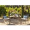 Aurore French Country Glass Top Metal Square Outdoor Dining Table - 44&quot;W