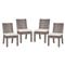 Ezra Modern Taupe Grey Aluminum Beige Outdoor Dining Side Chair
