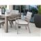 Ezra Modern Taupe Grey Aluminum Beige Outdoor Dining Side Chair