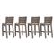 Ezra Modern Taupe Grey Aluminum Beige Cushion Outdoor Bar Stool