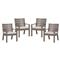 Ezra Modern Taupe Grey Aluminum Beige Outdoor Dining Arm Chair