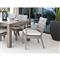 Ezra Modern Taupe Grey Aluminum Beige Outdoor Dining Arm Chair