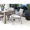 Ezra Modern Taupe Grey Aluminum Rectangular Outdoor Dining Table - 90&quot;W