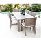 Ezra Modern Taupe Grey Aluminum Rectangular Outdoor Dining Table - 90&quot;W