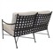 Aurore French Beige Cushion Metal Outdoor Loveseat
