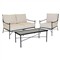 Aurore French Beige Cushion Metal Outdoor Loveseat