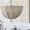 Palecek Quinn Coastal Beach White Wood Coco Beaded Inverted Dome Chandelier