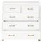 Stacy Modern Classic Matte White Wood Brass Steel 5 Drawer Dresser