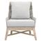 Theodore Coastal Beach Grey Woven Cushion Solid Teak Outdoor Occasional Chair