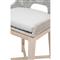 Theodore Coastal Beach Taupe Woven Cushion Solid Grey Teak Outdoor Counter Stool