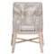 Theodore Coastal Taupe Woven Cushion Grey Teak Outdoor Dining Chair - Set of 2