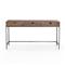 Theodore Industrial Loft 3-Drawer Leather Pull Brown Office Desk