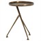 Soledad Industrial Loft Antique Brass Aluminum Tripod Base Outdoor Oval Side Table