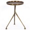 Soledad Industrial Loft Antique Brass Aluminum Tripod Base Outdoor Oval Side Table