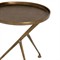 Soledad Industrial Loft Antique Brass Aluminum Tripod Base Outdoor Oval Side Table