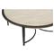 Belinda Modern Classic Travertine Antique Pewter Round Coffee Table