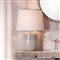 Susan Coastal Beach White Linen Shade Beige Ceramic Table Lamp
