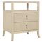 Alice Modern Classic Beige Two Drawer Open Top Shelf Nightstand