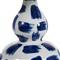 Luca Modern Double Gourd Blue Painted White Ceramic Table Lamp