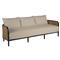 Havana Modern Beige Sunbrella Cushion Black Frame Cane Outdoor Sofa - 86"W