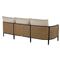 Havana Modern Beige Sunbrella Cushion Black Frame Cane Outdoor Sofa - 86"W