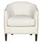 Cisco Home Crescent Modern Classic Cream Leather Round Upholstered Arm Chair