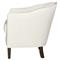 Cisco Home Crescent Modern Classic Cream Leather Round Upholstered Arm Chair