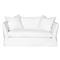 Cisco Home Seda Modern Classic White Cotton Slip Cover Loveseat