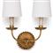 Kendra French Country Antique Gold Leaf 2 Shades Wall Sconce