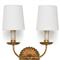 Kendra French Country Antique Gold Leaf 2 Shades Wall Sconce