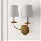 Kendra French Country Antique Gold Leaf 2 Shades Wall Sconce