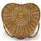Lauren Modern Classic Brown Willow Cream Heart Picnic Basket with Serveware for 2