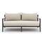 Cheryl Rustic Lodge Beige Upholstered Black Aluminum Outdoor Sofa - Small - 63&quot;W