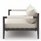 Cheryl Rustic Lodge Beige Upholstered Black Aluminum Outdoor Sofa - Small - 63&quot;W