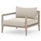 Cheryl Modern Beige Cushion Natural Teak Wood Outdoor Arm Chair