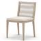 Cheryl Modern Beige Cushion Woven Natural Teak Wood Outdoor Dining Side Chair