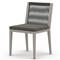 Cheryl Modern Black Cushion Woven Grey Teak Wood Outdoor Dining Side Chair