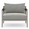 Cheryl Modern Dark Grey Cushion Teak Wood Outdoor Arm Chair