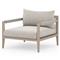 Cheryl Modern Light Grey Cushion Natural Teak Wood Outdoor Arm Chair