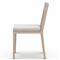 Cheryl Modern Light Grey Cushion Woven Natural Teak Wood Outdoor Dining Side Chair