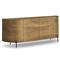 Khalil Rustic Lodge Light Brown Wood Bronze Iron Curved Sideboard