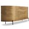 Khalil Rustic Lodge Light Brown Wood Bronze Iron Curved Sideboard