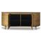 Khalil Rustic Lodge Light Brown Wood Bronze Iron Curved Sideboard