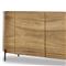 Khalil Rustic Lodge Light Brown Wood Bronze Iron Curved Sideboard