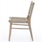 Julius Modern Off White Woven Rope Brown Teak Wood Outdoor Dining Side Chair