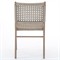 Julius Modern Off White Woven Rope Brown Teak Wood Outdoor Dining Side Chair