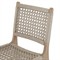 Julius Modern Off White Woven Rope Brown Teak Wood Outdoor Dining Side Chair